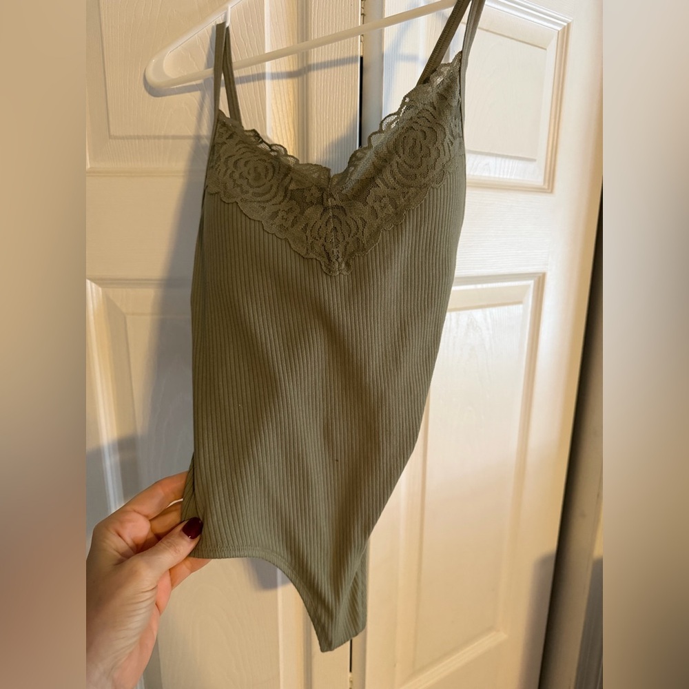 PINK Victoria's Secret Sage Lace Bodysuit